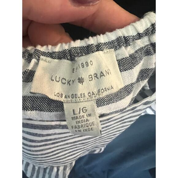 Lucky Brand Linen Striped Crop Tank, Large, NWT, Summer, Beach, Lightweight - Picture 6 of 16